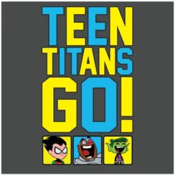 DC COMICS Teen Titans Go Title Character Logo Black T-shirt Toddler Boy To Youth Boy