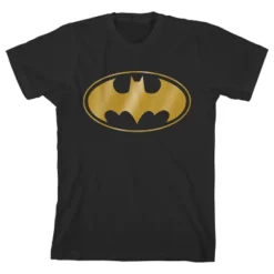 DC COMICS Batman Gold Bat Signal Black Graphic Tee Toddler Boy To Youth Boy -Dc Comics GUEST 019e90d9 9936 4ccb afa6 d46fa0a26a66