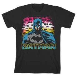 DC COMICS Batman Pixel Bat Horizon Black T-shirt Toddler Boy To Youth Boy -Dc Comics GUEST 02daed1a eb47 4983 84bb a66cae82014b