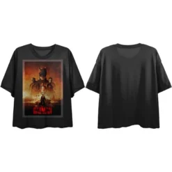 DC COMICS The Batman Movie Poster Ladies Cropped Black Graphic Tee -Dc Comics GUEST 02f2e8d3 d52d 4dcc 9f80 b79337b18bd0