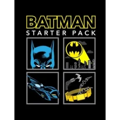 DC COMICS Batman Starter Pack Black T-shirt Toddler Boy To Youth Boy