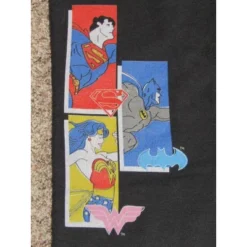 DC COMICS The Justice League Batman, Superman, Wonder Woman Youth Black Graphic Jogger Pants