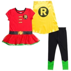 DC Comics Robin Girls Cosplay T-Shirt Dress Leggings And Cape 3 Piece Toddler -Dc Comics GUEST 1611dbb2 f5cc 4191 9d4e 443eae3d3c12