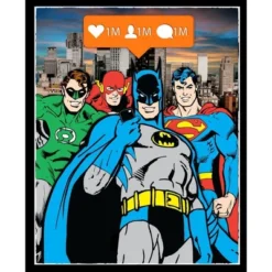 DC COMICS Justice League Instagram Pose Black T-shirt Toddler Boy To Youth Boy