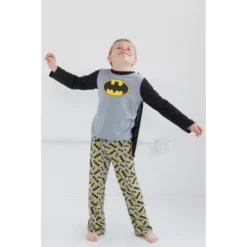 DC Comics Justice League Superman Batman Pajama Shirt And Pants Detachable Cape Sleep Set Toddler