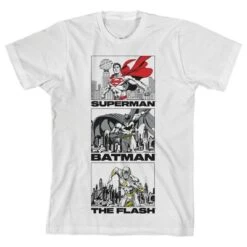DC COMICS Justice League Superman Batman Flash City Line Art White T-Shirt Toddler Boy To Youth Boy -Dc Comics GUEST 2532d075 55a9 4d61 9c8b a4851df5394f