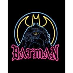 DC COMICS Batman Neon Batman And Signal Black T-shirt Toddler Boy To Youth Boy