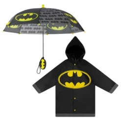 DC COMICS Batman Or Superman Boy's Umbrella And Raincoat Set, Kids Ages 2-7 -Dc Comics GUEST 2786de95 5b0f 4494 b72c 1c7893de5197
