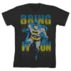 DC COMICS Batman Bring It On Boys' Black Short Sleeve T-shirt Toddler Boy To Youth Boy