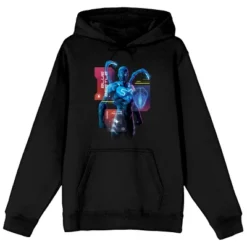 DC COMICS Blue Beetle Superhero Hologram Long Sleeve Black Adult Hooded Sweatshirt -Dc Comics GUEST 33b736e7 a6e3 4988 bccf 7082f2bdec20