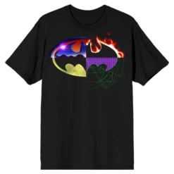 DC COMICS Batman Four Way Split Logo Men's Black Big & Tall T-shirt -Dc Comics GUEST 33e7378b 22cd 4c3c 8fbe 93879b7e4927