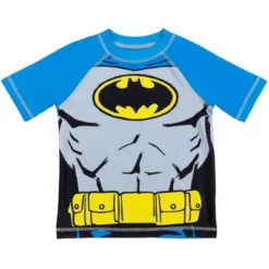 DC Comics Justice League Batman Toddler Boys Rash Guard And Swim Trunks Outfit Set
