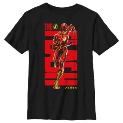 DC COMICS Boy's The Flash Bold Red Logo Superhero T-Shirt -Dc Comics GUEST 3803674a f959 4096 a5ae d44a51453fd4
