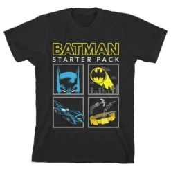 DC COMICS Batman Starter Pack Black T-shirt Toddler Boy To Youth Boy -Dc Comics GUEST 3ac1d67c 09be 406c 9fee ff5191c2a53e