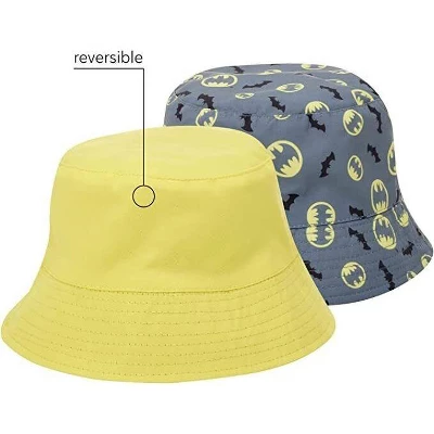 DC COMICS Batman Boys’ Reversible Bucket Hat –Protective Sun Hat For Kids Ages 4-7 3 DC COMICS Batman Boys’ Reversible Bucket Hat –Protective Sun Hat For Kids Ages 4-7 - Image 2