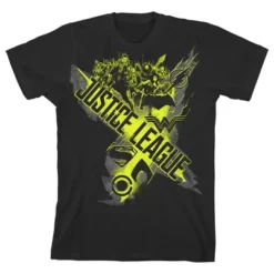 DC COMICS Justice League Movie Neon Green Banner Black T-shirt Toddler Boy To Youth Boy -Dc Comics GUEST 3bffb838 57af 4bb1 850f 622284d26d6c