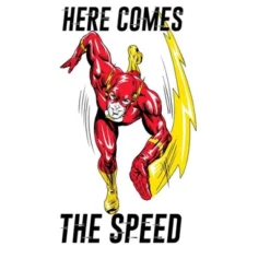 DC COMICS Flash Here Comes The Speed Black T-shirt Toddler Boy To Youth Boy