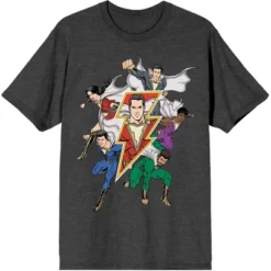 DC COMICS Shazam! Movie Character Art Women's Heather Gray Graphic Tee -Dc Comics GUEST 3e35e7bb e8c2 4bc9 8695 1637a3f135a3