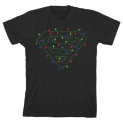 DC COMICS Superman Logo With Christmas Lights Black T-shirt Toddler Boy To Youth Boy 12 DC COMICS Superman Logo With Christmas Lights Black T-shirt Toddler Boy To Youth Boy -Dc Comics GUEST 41c5b76a ae83 4af9 ae7a bfeebc00b932