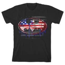DC COMICS Batman American Flag Bat Signal Black Graphic Tee Toddler Boy To Youth Boy -Dc Comics GUEST 4432c581 238c 44fd 94e8 52728889ec3b