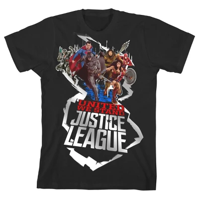 DC COMICS Justice League Movie United Superheroes Black T-shirt Toddler Boy To Youth Boy 6 DC COMICS Justice League Movie United Superheroes Black T-shirt Toddler Boy To Youth Boy - Image 4