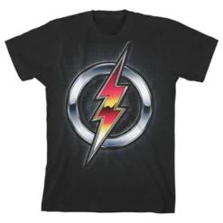 DC COMICS Flash Chrome Logo Black T-shirt Toddler Boy To Youth Boy -Dc Comics GUEST 45f92f77 f667 49bb a7f9 dfa8492b644c