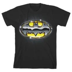 DC COMICS Batman Metallic Emblem Boy's Black Short-Sleeve T-shirt Toddler Boy To Youth Boy -Dc Comics GUEST 46b3e0f6 d47c 45e9 a0d3 add42b842043