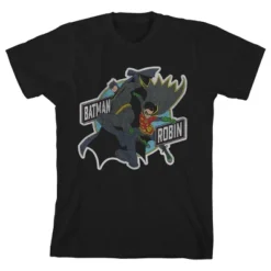 DC COMICS Batman And Robin Black T-shirt Toddler Boy To Youth Boy 12 DC COMICS Batman And Robin Black T-shirt Toddler Boy To Youth Boy -Dc Comics GUEST 480e2648 d72b 471e b670 5792f921c301