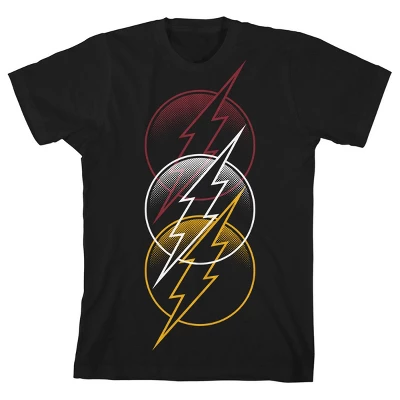 DC COMICS The Flash Triple Logo Black T-shirt Toddler Boy To Youth Boy 4 DC COMICS The Flash Triple Logo Black T-shirt Toddler Boy To Youth Boy - Image 2