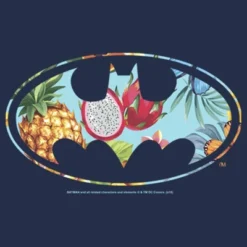 DC COMICS Men's Batman Tropical Logo T-Shirt - Navy Blue Heather - 4X Big Tall