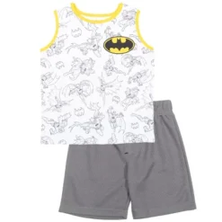 DC Comics Justice League Batman Toddler Boys 3 Piece Outfit Set: T-Shirt Shorts White/Gray -Dc Comics GUEST 4fc30ca8 d3bf 4bf1 8d52 9eac04afc705
