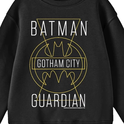 DC COMICS Batman Gotham City Guardian Line Art Youth Black Crew Neck Sweatshirt 3 DC COMICS Batman Gotham City Guardian Line Art Youth Black Crew Neck Sweatshirt