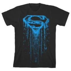 DC COMICS Superman Grunge Style S Logo Black Graphic Tee Toddler Boy To Youth Boy -Dc Comics GUEST 5742b987 719c 474b ba24 d2dbbf5e0bcc
