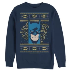 DC COMICS Men's Batman Ugly Christmas Masked Hero Sweatshirt -Dc Comics GUEST 583a2f28 c76f 46cd 91a6 cef361d2695a