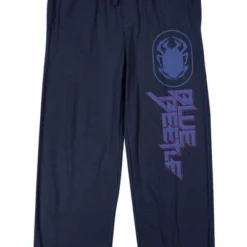 DC COMICS Blue Beetle Scarab Logo Men's Navy Sleep Pajama Pants