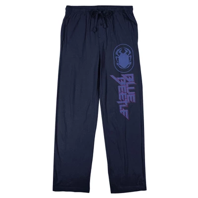 DC COMICS Blue Beetle Scarab Logo Men's Navy Sleep Pajama Pants 5 DC COMICS Blue Beetle Scarab Logo Men's Navy Sleep Pajama Pants - Image 3
