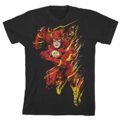 DC COMICS Flash Running Boys' Black Short-Sleeve T-shirt Toddler Boy To Youth Boy -Dc Comics GUEST 5d1eec19 3e6a 41cb 895f 5be4b8f26ece