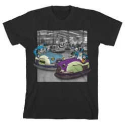 DC COMICS Batman, Joker, Penguins In Bumper Cars Black Graphic Tee Toddler Boy To Youth Boy -Dc Comics GUEST 5da2d5e5 fba2 46ce a608 ebc4daeed197