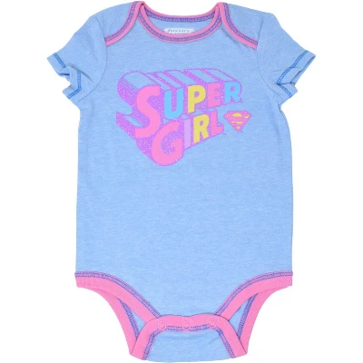 DC Comics Justice League Wonder Woman Baby Girls 3 Pack Bodysuits Newborn To Infant 3 DC Comics Justice League Wonder Woman Baby Girls 3 Pack Bodysuits Newborn To Infant - Image 2