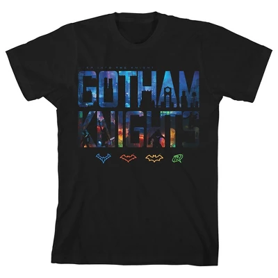 DC COMICS Bioworld Gotham Knights City Image Within Text With Hero Icons Black Crew Neck Tee Toddler Boy To Youth Boy 6 DC COMICS Bioworld Gotham Knights City Image Within Text With Hero Icons Black Crew Neck Tee Toddler Boy To Youth Boy - Image 4
