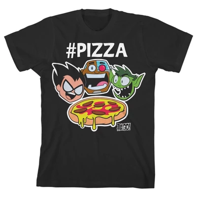 DC COMICS Teen Titans Go Hashtag Pizza Black Graphic Tee Toddler Boy To Youth Boy 8 DC COMICS Teen Titans Go Hashtag Pizza Black Graphic Tee Toddler Boy To Youth Boy - Image 6