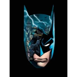 DC COMICS Batman Lightning Mask Graphics Trap Black T-shirt Toddler Boy To Youth Boy