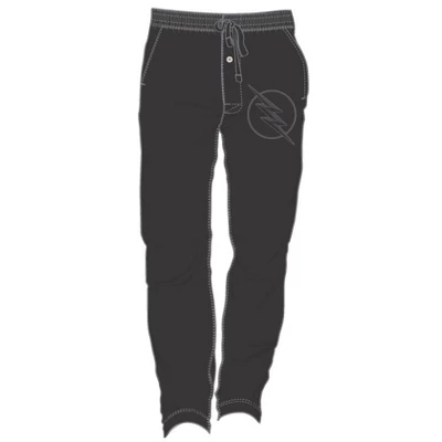 DC COMICS Flash Gray Superhero Logo Men's Black Sleep Pajama Pants 3 DC COMICS Flash Gray Superhero Logo Men's Black Sleep Pajama Pants