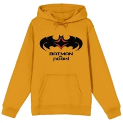 DC COMICS Batman & Robin 1997 Logo Men's Mustard Yellow Sweatshirt -Dc Comics GUEST 734c9a53 db40 436f b986 a6f12c39a7c7