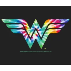 DC COMICS Junior's Justice League Tie Dye Logo Festival Muscle Tee