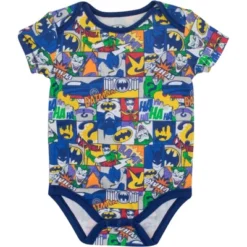 DC Comics Justice League Batman Joker Riddler Newborn Baby Boys 5 Pack Short Sleeve Bodysuits -Dc Comics GUEST 782bb503 4a8a 4681 8d72 5233c522d61e