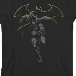 DC COMICS Batman Monochromatic Art Black T-Shirt Toddler Boy To Youth Boy