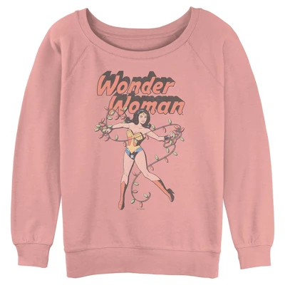 DC COMICS Junior's Wonder Woman Christmas Lights Sweatshirt 4 DC COMICS Junior's Wonder Woman Christmas Lights Sweatshirt - Image 2