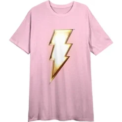DC COMICS Shazam! Lightning Bolt Women's Pink T-Shirt -Dc Comics GUEST 80eed220 969f 4f68 bdef 09fe181afe65