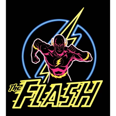 DC COMICS Flash Neon Flash And Logo Black T-shirt Toddler Boy To Youth Boy 3 DC COMICS Flash Neon Flash And Logo Black T-shirt Toddler Boy To Youth Boy
